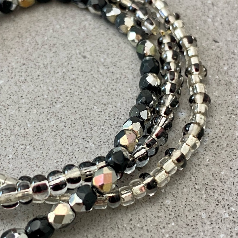 set of 3 handmade stretchy bead bracelets
